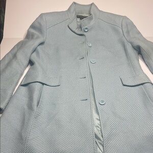 Elegant Women's Light Blue Textured Trench Coat